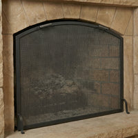 Custom Steel Arch Fireplace Screen (Carolina) – Free Standing, Custom Fit