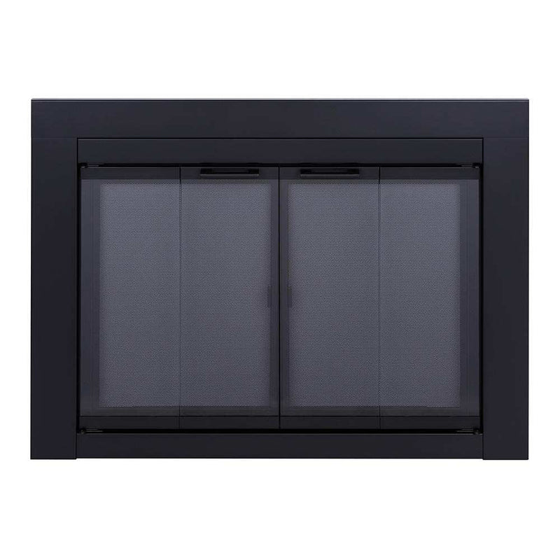 Ardmore Flat Black Masonry Fireplace Door | Sleek & Modern Fireplace Doors | Standard Sizes | Durable Steel Frame