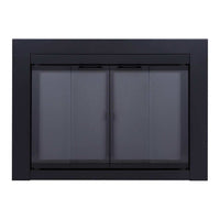 Ardmore Flat Black Masonry Fireplace Door | Sleek & Modern Fireplace Doors | Standard Sizes | Durable Steel Frame