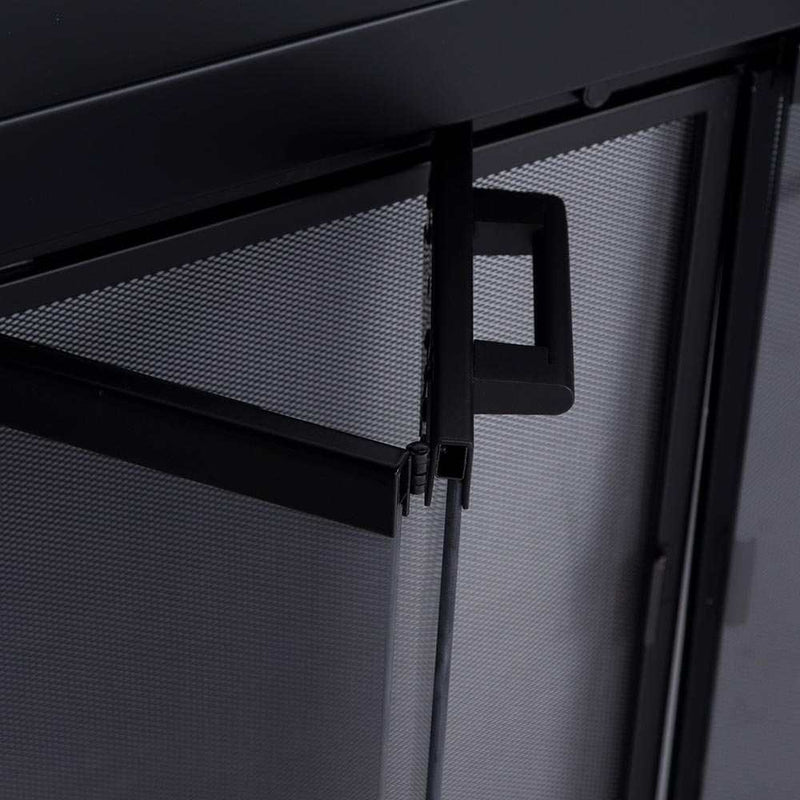 Ardmore Flat Black Masonry Fireplace Door | Sleek & Modern Fireplace Doors | Standard Sizes | Durable Steel Frame