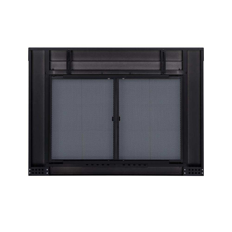 Ardmore Flat Black Masonry Fireplace Door | Sleek & Modern Fireplace Doors | Standard Sizes | Durable Steel Frame