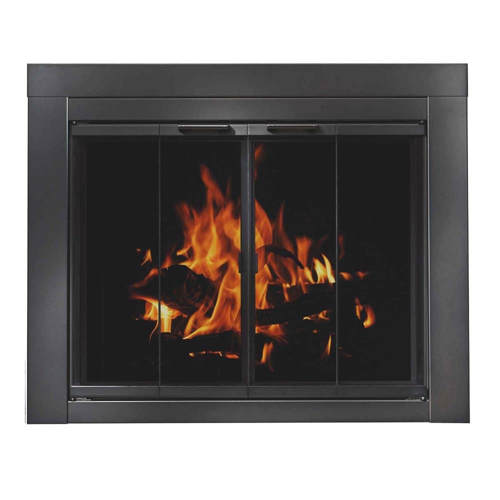 Ardmore Flat Black Masonry Fireplace Door | Sleek & Modern Fireplace Doors | Standard Sizes | Durable Steel Frame - Clearance Sale