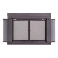 Armitage Flat Black Masonry Fireplace Door | Standard Sizes | Sleek Modern & Durable Design - ExceptionalFire