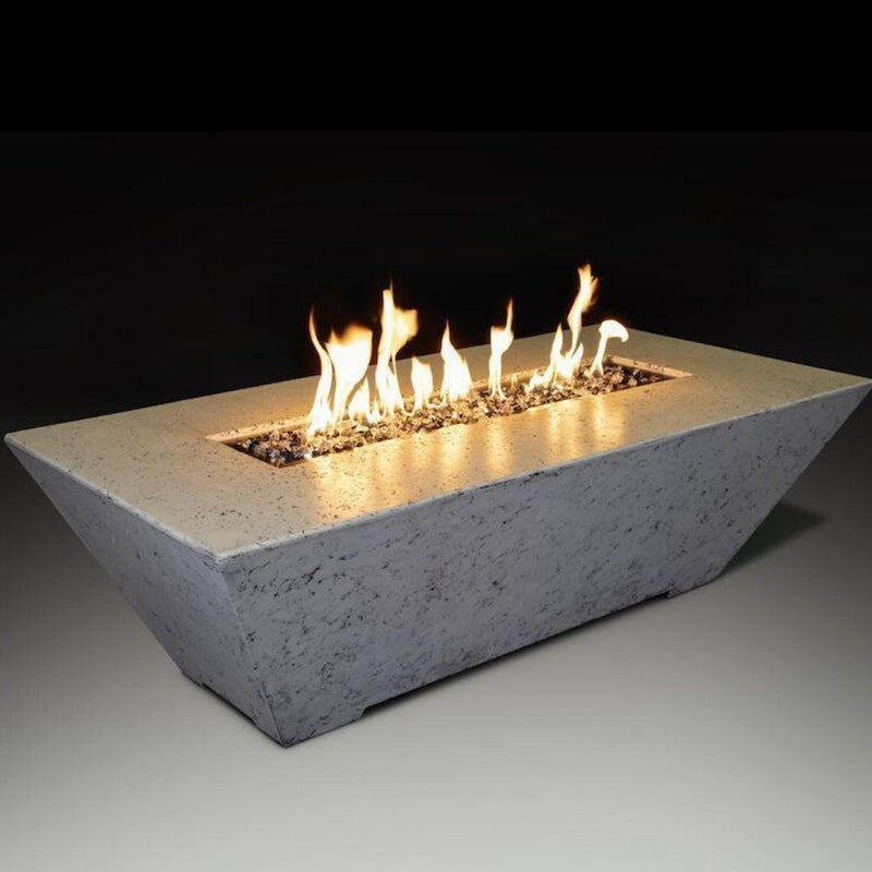 Grand Canyon Olympus Rectangular GFRC Fire Table - 60" x 30" x 18" White, Natural Gas