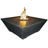 Athena Olympus Square Fire Table outdoor GFRC fire pit with stainless steel burner and flame effect