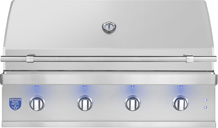 American Made Grills Atlas ATS42-B 42-inch built-in gas grill, stainless steel, closed front view
