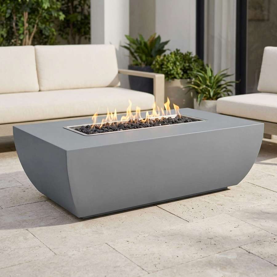 Avalon Linear Powder-Coated Steel Fire Pit Table