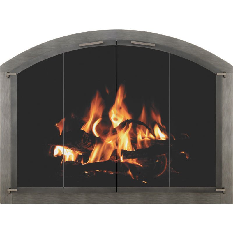 Bar Iron - Arch Masonry Steel Fireplace Glass Doors - ExceptionalFire