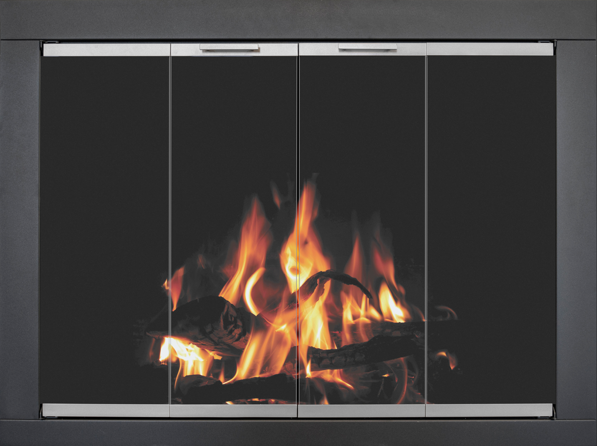 Belmont - Custom Masonry Fireplace Glass Doors by Stoll Industries