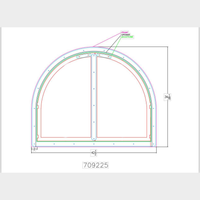 Black Rock Arch - CAD EXACT SIZE[TEMPLATE PROVIDED] / BURNISHED COPPER / CABINET STYLE / BLACK ROCK HANDELS / CLEAR GLASS / NO MESH / DRAFT CONTROL