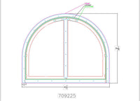Black Rock Arch - CAD EXACT SIZE[TEMPLATE PROVIDED] / BURNISHED COPPER / CABINET STYLE CLEAR GLASS / NO MESH / DRAFT CONTROL