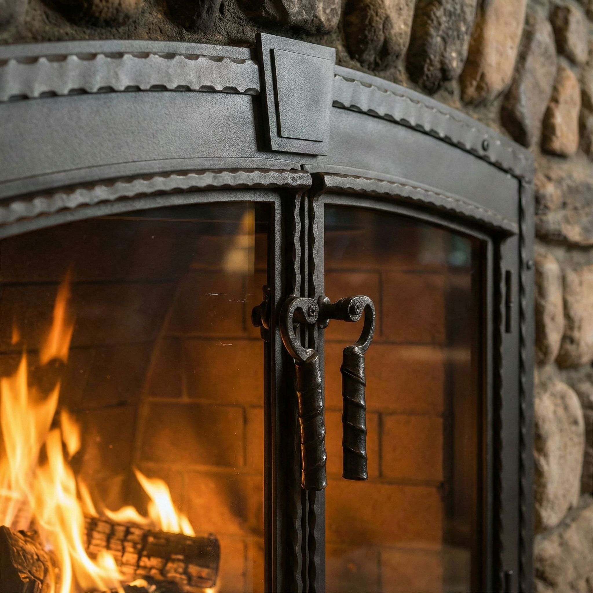 Smithline - Arch - Masonry and Prefab Fireplace Glass Doors