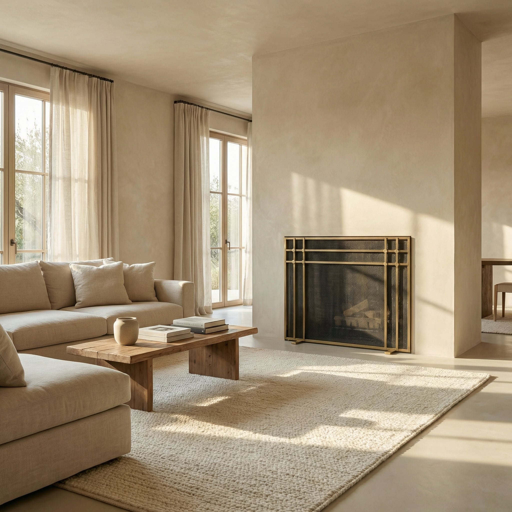 Free Standing Fireplace Screen Handmade to Fit | Axis