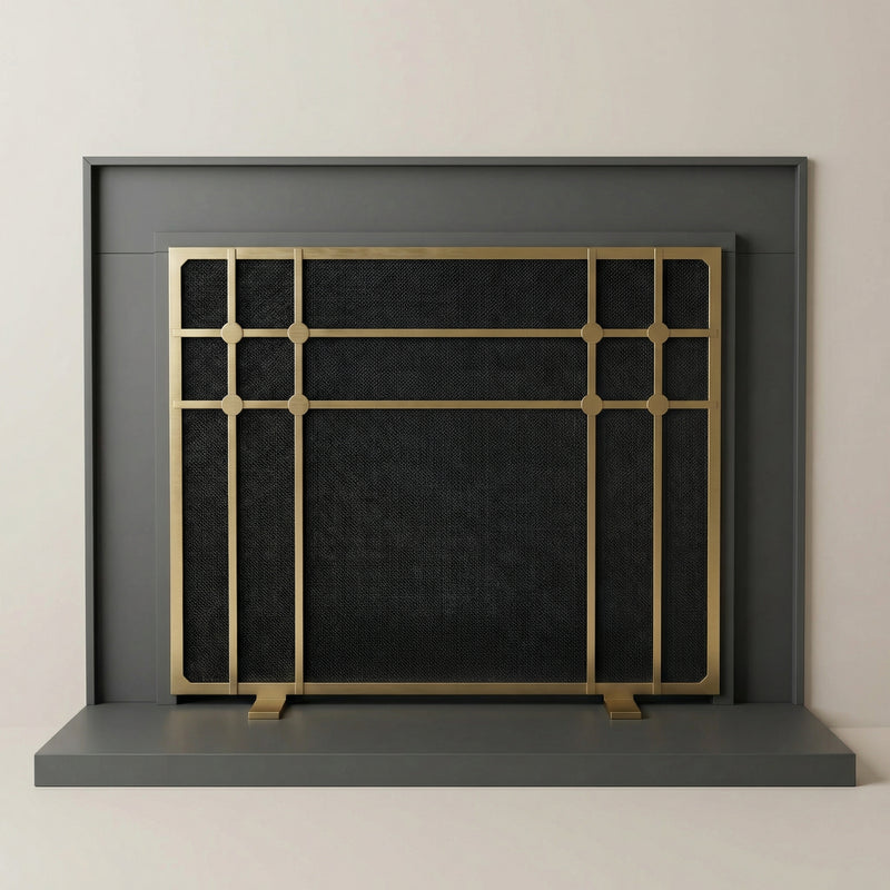 Free Standing Fireplace Screen Handmade to Fit | Axis