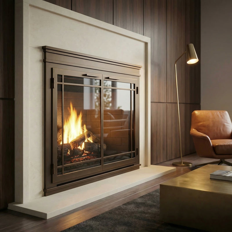 Mantel - Masonry & Prefab Fireplace Glass Doors | Custom