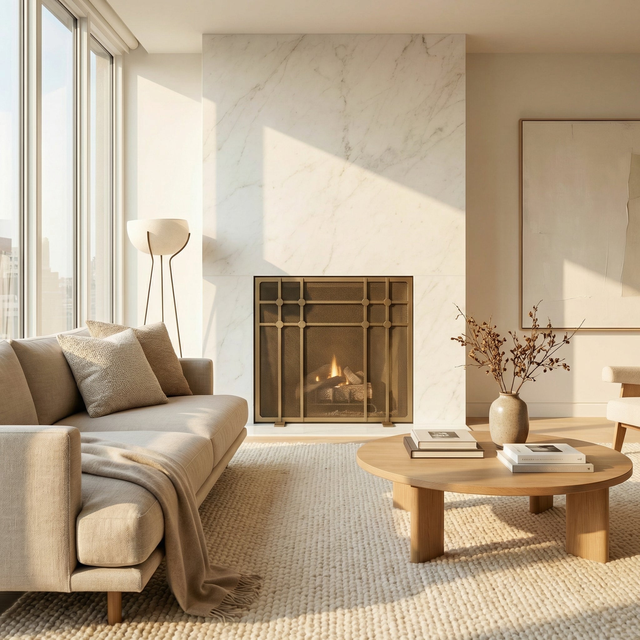 Free Standing Fireplace Screen Handmade to Fit | Axis