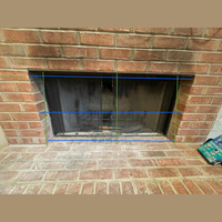 Brookfield Pre Fab // Flush Hearth // Overlap // 42.5" W x 22.5" H // Modern Handles // Matte Black // Bifold // Clear Glass