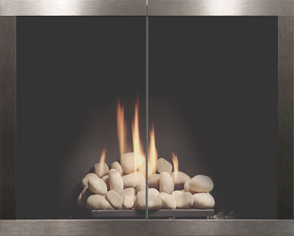 Brooklyn Hidden Main Frame - Single Panel Masonry & Prefab Fireplace Doors - ExceptionalFire