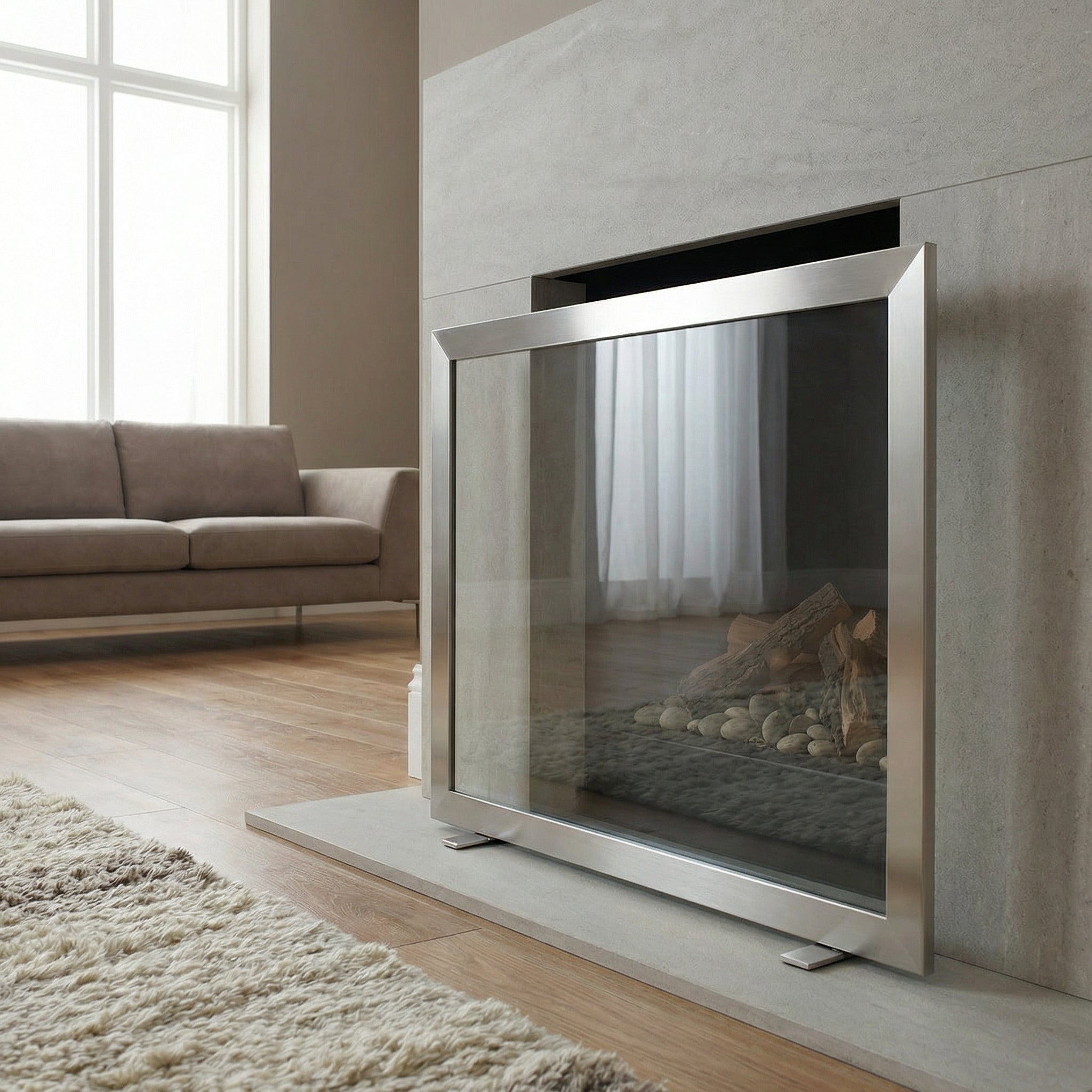 Madison Free Standing Fireplace Screen | Custom Made