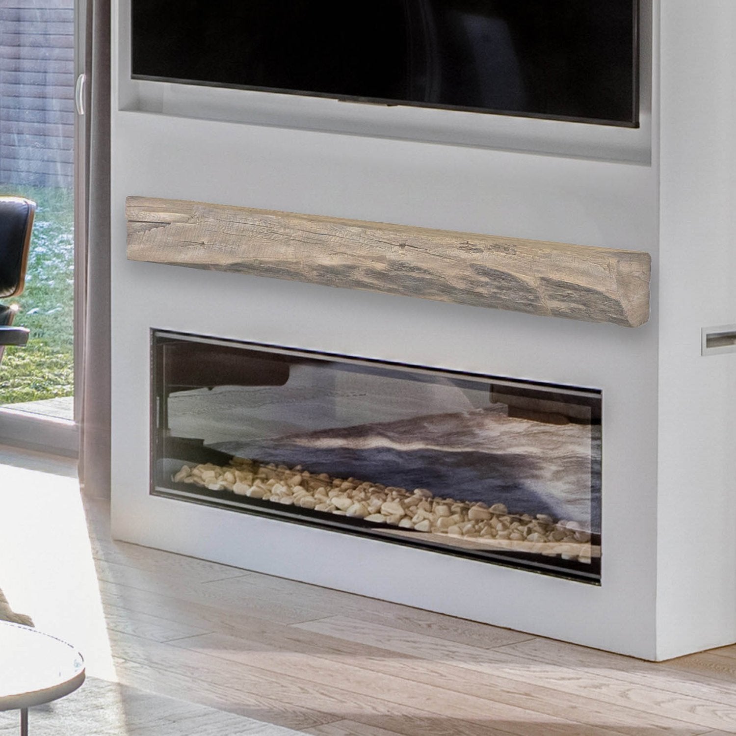 Cabin Pane Non-Combustible Concrete Mantel Shelf Pale Honey Finish - ExceptionalFire