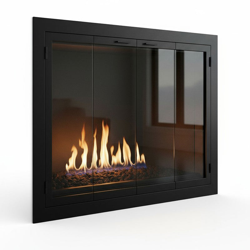 Carolina Sleek Steel Fireplace Glass Doors | Masonry & Prefab | Custom