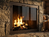 Carolina Sleek fireplace doors in Classic Bronze finish