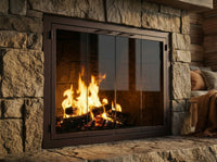 Carolina Sleek fireplace doors in Ancient Age finish