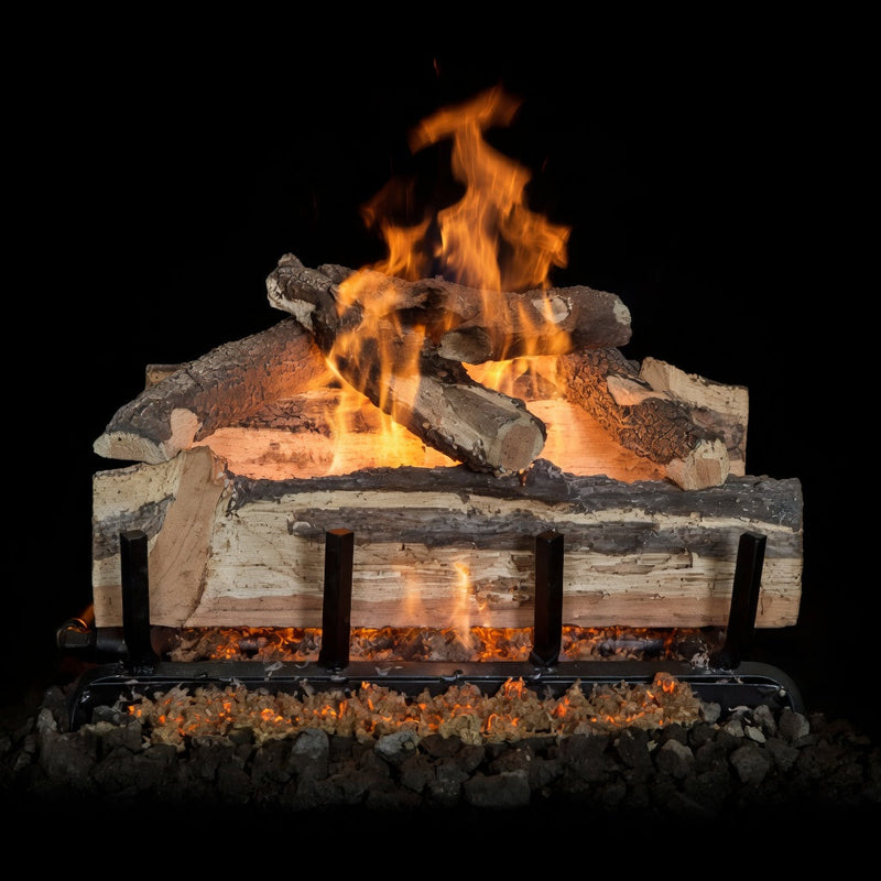 Grand Canyon 18" Blue Pine Split Vented Gas Log Set with realistic wood grain and reversible design