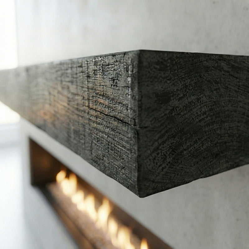 Flat Sawn Non-Combustible Concrete Mantel Shelf Eclipse Finish