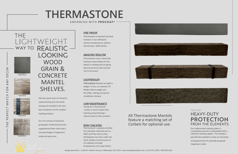 Chiseled - Non-Combustible Concrete Mantel Shelves By Design Specialties - Clearance - ExceptionalFire