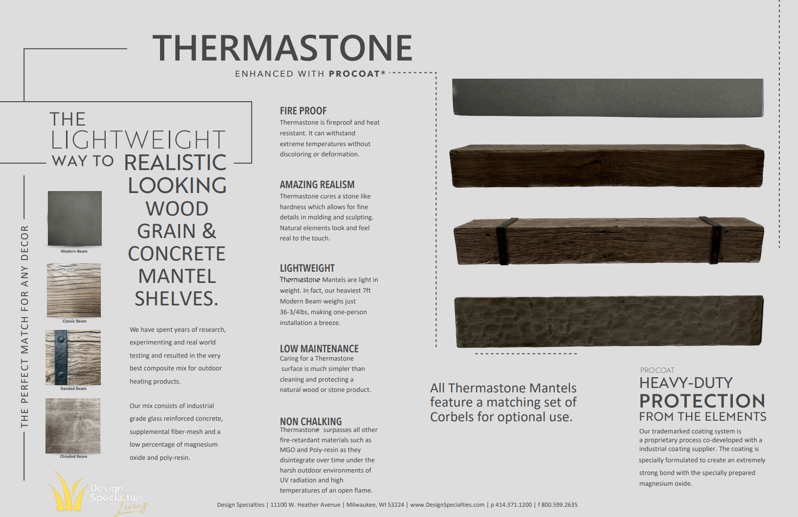 Classic - Non-Combustible Concrete Mantel Shelves By Design Specialties