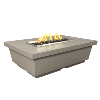 Contempo Rectangle Firetable handcrafted GFRC outdoor fire table with stainless steel burner
