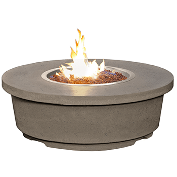 Contempo Round Firetable outdoor glass fiber reinforced concrete fire pit with manual flame control