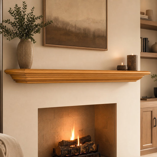 Real Wood mantel shelves — Cumberland Wood Mantel Shelf Kit Honey Oak