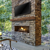 Cumberland Live Edge Non-Combustible Mantel Shelf Fieldstone Finish - ExceptionalFire