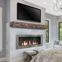 Cumberland Live Edge Non-Combustible Mantel Shelf RIVER ROCK Finish - ExceptionalFire