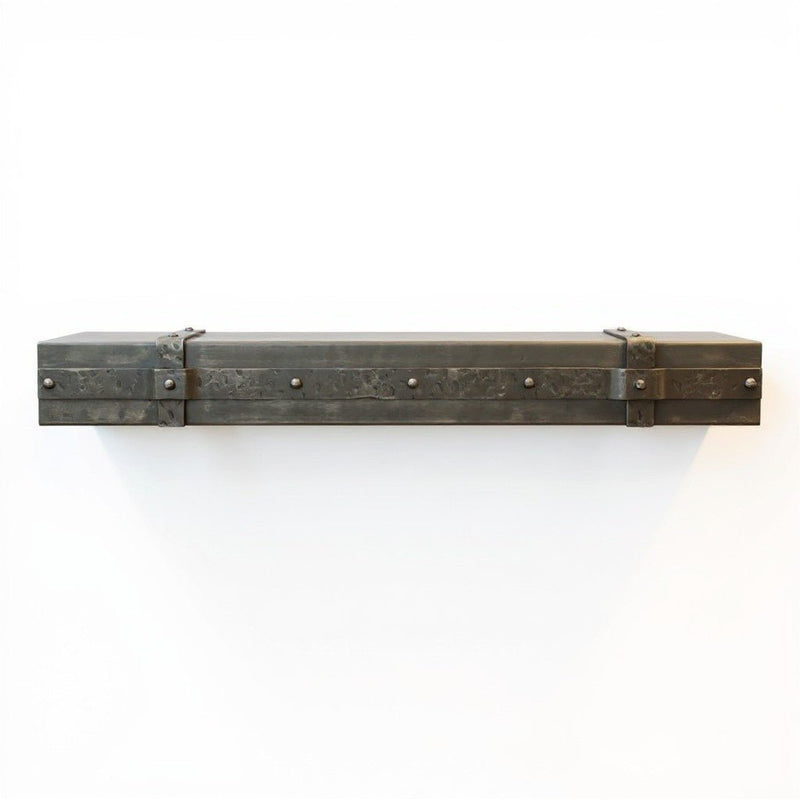 Custom Aged Iron Floating Mantel Shelf Non-Combustible | Stoll Industries