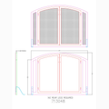 Custom Arched Fireplace Screen with operable doors / Classic Bronce Finish / Square Handles