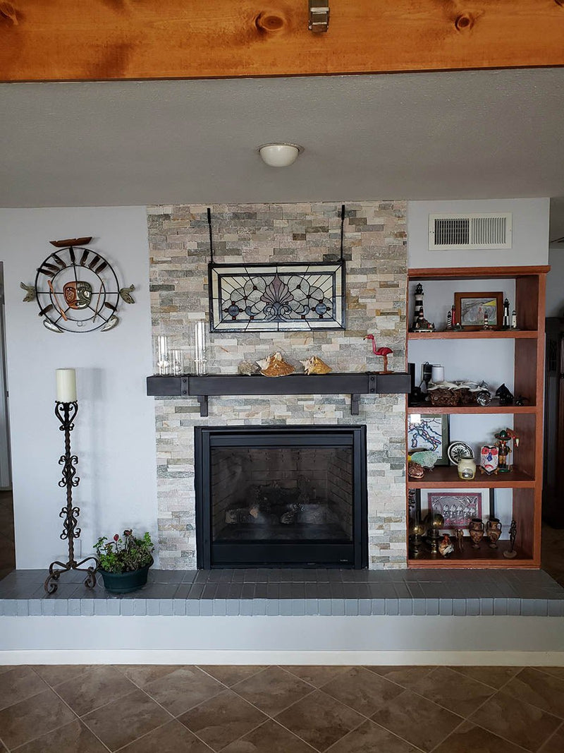 Custom Blacksmith Metal Floating Mantel Shelf Non-Combustible | Stoll Industries