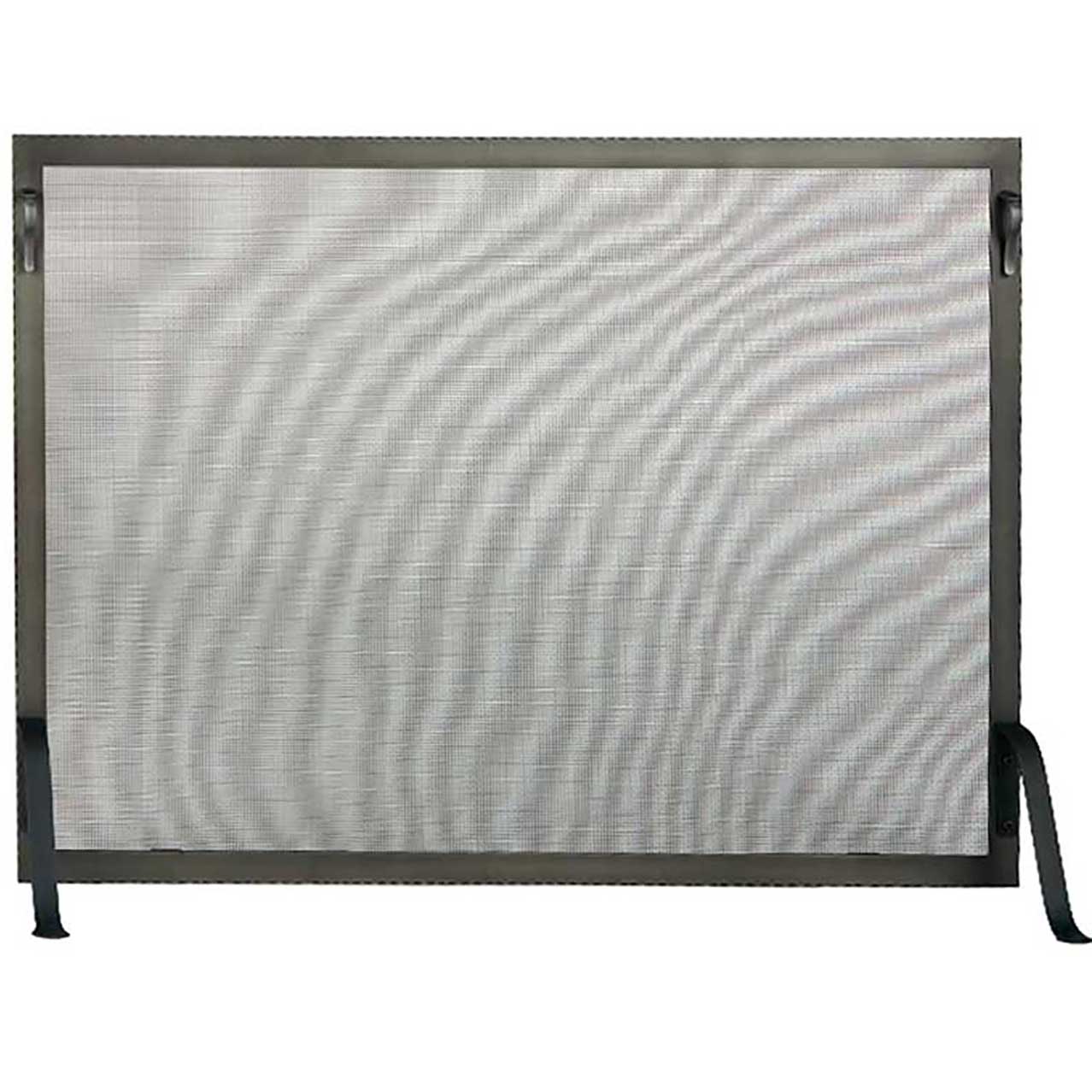 Custom Made Single Panel Fireplace Screen - Hammered Edge
