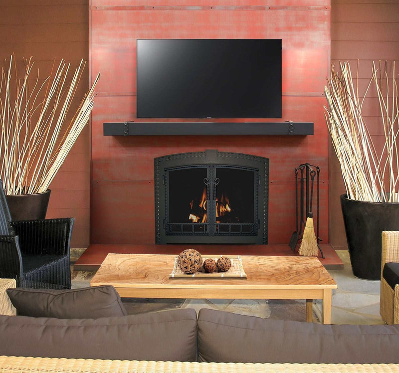 Custom Metal Floating Mantel Shelf: Non-Combustible, 25+ Finishes, Any Size - Stoll Industries - ExceptionalFire