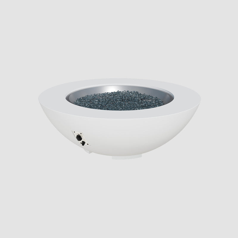 Cove 48-inch Gas Fire Bowl, White — manufacturer photograph