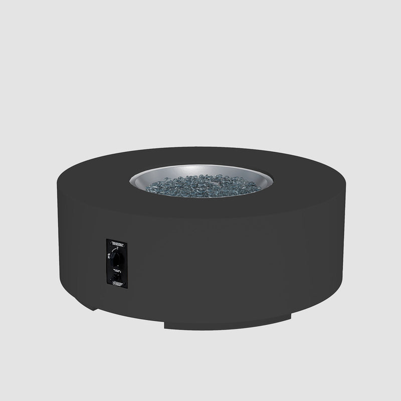 Cove 42-inch Round Gas Fire Pit Table, Midnight Mist — manufacturer photograph
