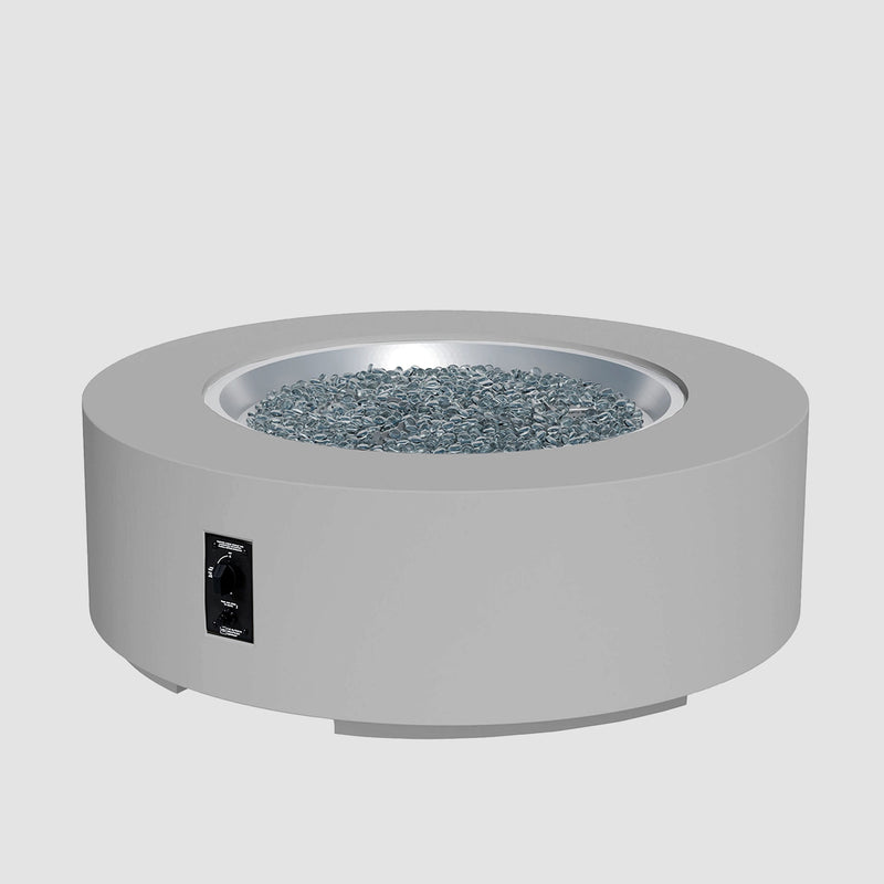 Cove 48-inch Round Gas Fire Pit Table, Natural Grey — manufacturer photograph