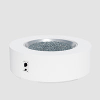 Cove 48-inch Round Gas Fire Pit Table, White — manufacturer photograph