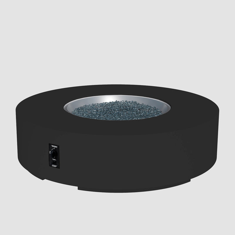 Cove 60-inch Round Gas Fire Pit Table, Midnight Mist — manufacturer photograph