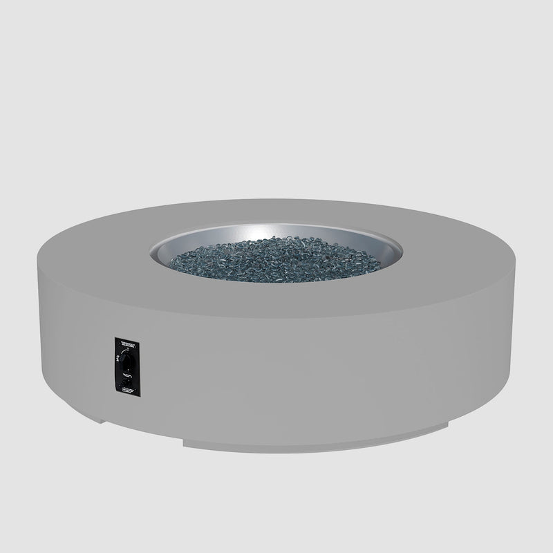 Cove 60-inch Round Gas Fire Pit Table, Natural Grey — manufacturer photograph