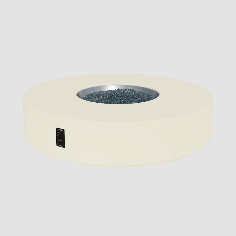 Cove 72-inch Round Gas Fire Pit Table, Linen — manufacturer photograph