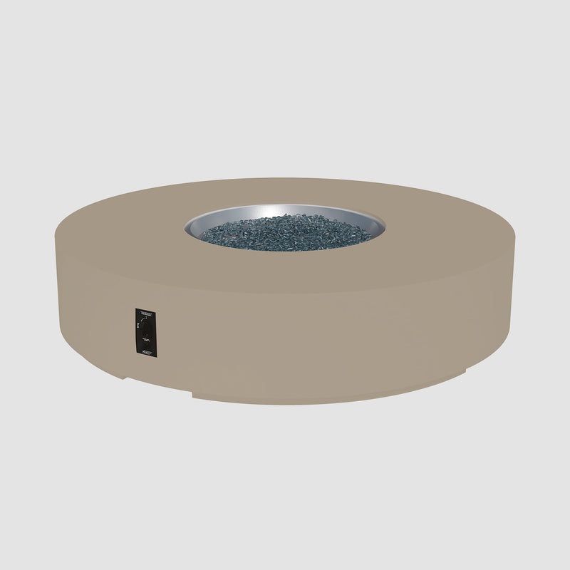 Cove 72-inch Round Gas Fire Pit Table, Latte — manufacturer photograph