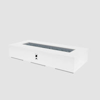 Cove 84-inch Linear Gas Fire Pit, White — manufacturer photograph